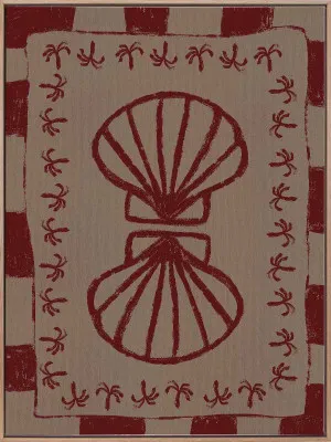 Seashell Symphony Burgundy Canvas Art Print by Urban Road, a Prints for sale on Style Sourcebook