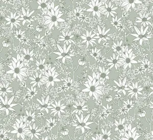 Flannel Flowers Mint Green Wallpaper by Urban Road, a Wallpaper for sale on Style Sourcebook