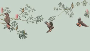 Woodland Birds Dusty Blue Wallpaper by Urban Road, a Wallpaper for sale on Style Sourcebook