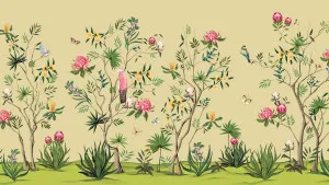 Frolic Among the Flowers Sunlit Yellow Wallpaper by Urban Road, a Wallpaper for sale on Style Sourcebook