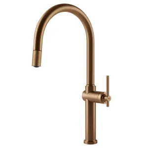 Gessi Habito Pull Out Kitchen Mixer Tap Bronze 60672-726 by Gessi, a Kitchen Taps & Mixers for sale on Style Sourcebook