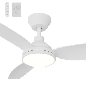 Calibo Sora 48" DC Ceiling Fan with LED Light, Wall Control and Remote White by Calibo, a Ceiling Fans for sale on Style Sourcebook