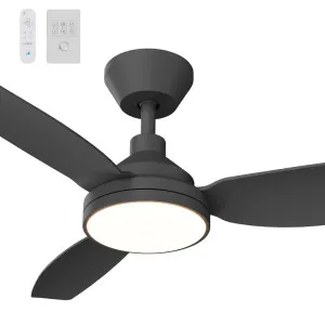 Calibo Sora 48" DC Ceiling Fan with LED Light, Wall Control and Remote Black by Calibo, a Ceiling Fans for sale on Style Sourcebook