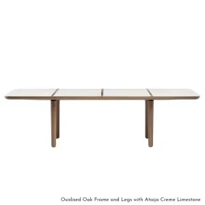 De La Espada Marlon Marble or Stone Top Rectangular Table - Oak Frame and Legs 108MLK by De La Espada, a Dining Tables for sale on Style Sourcebook