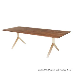 De La Espada Overton Table in Walnut Timber with Brass Base 395MWB by De La Espada, a Dining Tables for sale on Style Sourcebook
