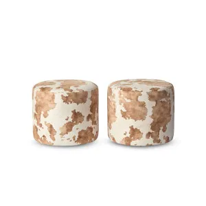 Mini Moo Stools - Set Of Two - Cow - Beige/Brown - Mocka by Mocka., a Stools for sale on Style Sourcebook