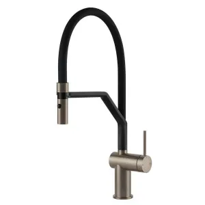 Gessi Inedito Semi-Professional Spray Kitchen Mixer Tap Brushed Nickel 60429-149 by Gessi, a Kitchen Taps & Mixers for sale on Style Sourcebook