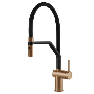 Gessi Inedito Semi-Professional Spray Kitchen Mixer Tap Bronze 60429-726 by Gessi, a Kitchen Taps & Mixers for sale on Style Sourcebook
