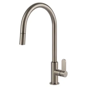 Gessi Helium Pull Out Kitchen Mixer Tap Brushed Nickel 60077-149 by Gessi, a Kitchen Taps & Mixers for sale on Style Sourcebook