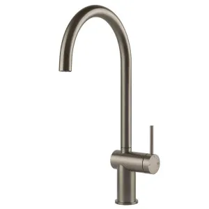 Gessi Inedito Goose Neck Swivel Kitchen Mixer Tap Brushed Nickel 60411-149 by Gessi, a Kitchen Taps & Mixers for sale on Style Sourcebook