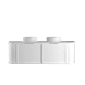Hampshire 1500mm Satin White Wall Hung Curve Vanity with Cloudy Carrara Top by Otti Australia, a Vanities for sale on Style Sourcebook