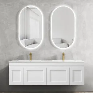 Hampton Mark II 1500mm Satin White Wall Hung Vanity With Pure White Top by Otti Australia, a Vanities for sale on Style Sourcebook