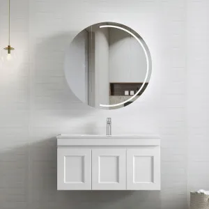 Hampton Mark II 900mm Satin White Wall Hung Vanity With Pure White Top by Otti Australia, a Vanities for sale on Style Sourcebook