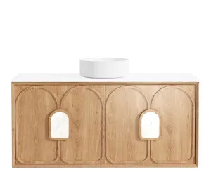 Laguna Mk II 1200mm Natural Woodland Oak Wall Hung Vanity with Matte White Top by Otti Australia, a Vanities for sale on Style Sourcebook