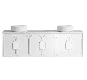 Laguna Mk II 1800mm Matte White Wall Hung Vanity with Natural Carrara Marble Top by Otti Australia, a Vanities for sale on Style Sourcebook