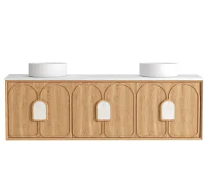 Laguna Mk II 1800mm Natural Woodland Oak Wall Hung Vanity with Pure White Top by Otti Australia, a Vanities for sale on Style Sourcebook