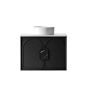 Laguna Mk II 750mm Black Oak Wall Hung Vanity with Matte White Top by Otti Australia, a Vanities for sale on Style Sourcebook