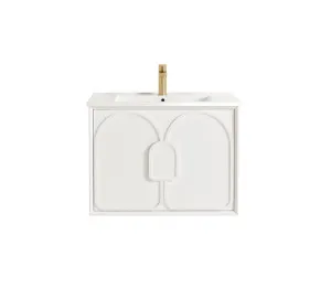 Laguna Mk II 750mm Matte White Wall Hung Vanity with Ceramic Top by Otti Australia, a Vanities for sale on Style Sourcebook