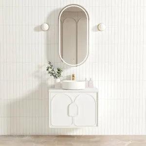 Laguna Mk II 750mm Matte White Wall Hung Vanity with Pure White Top by Otti Australia, a Vanities for sale on Style Sourcebook