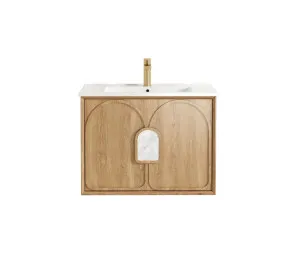 Laguna Mk II 750mm Natural Woodland Oak Wall Hung Vanity with Pure White Top by Otti Australia, a Vanities for sale on Style Sourcebook
