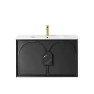 Laguna Mk II 900mm Black Oak Wall Hung Vanity with Ceramic Top by Otti Australia, a Vanities for sale on Style Sourcebook