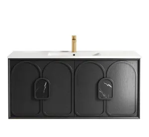 Laguna Mk II Mk II 1200mm Black Oak Wall Hung Vanity with Cloudy Carrara Top by Otti Australia, a Vanities for sale on Style Sourcebook