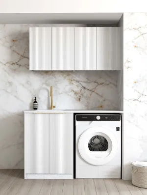 Laundry Kit 1305B Bondi White with Cloudy Carrara Top by Otti Australia, a Cabinetry for sale on Style Sourcebook