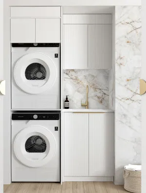 Laundry Kit 1305C Bondi White with Cloudy Carrara Top by Otti Australia, a Cabinetry for sale on Style Sourcebook