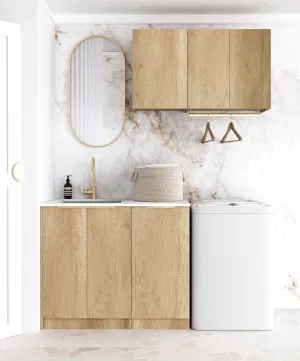 Laundry Kit 1715DR-B Byron/Bondi Natural Oak with Matte White Top and 400 Drawer Unit by Otti Australia, a Cabinetry for sale on Style Sourcebook