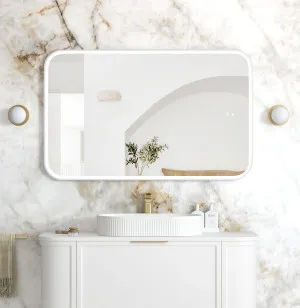 LED Newport 1200x750 White Metal Frame Mirror by Otti Australia, a Mirrors for sale on Style Sourcebook