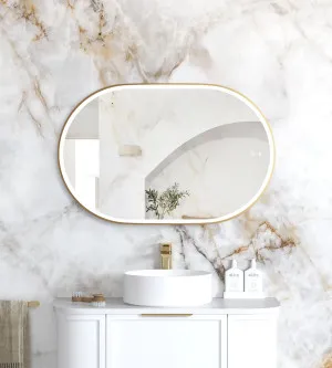 LED Noosa 900x600 Gold Metal Frame Mirror by Otti Australia, a Mirrors for sale on Style Sourcebook