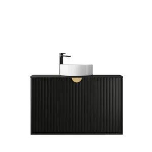 Marlo 900mm Matte Black Wall Hung Vanity with Ceramic Top by Otti Australia, a Vanities for sale on Style Sourcebook