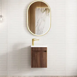 Mini Ensuite Vanity 400mm Sable Walnut Fluted Fluted Vanity (with Basin) 
 by Otti Australia, a Vanities for sale on Style Sourcebook