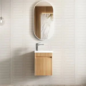 Mini Ensuite Vanity 400mm Woodland Oak Fluted Vanity by Otti Australia, a Vanities for sale on Style Sourcebook