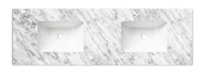 Natural Carrara Marble 1500x465x18 Top with Double Undermount Basins by Otti Australia, a Vanities for sale on Style Sourcebook