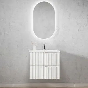 Noosa 600mm Satin White Wall Hung Vanity with Ceramic Top by Otti Australia, a Vanities for sale on Style Sourcebook