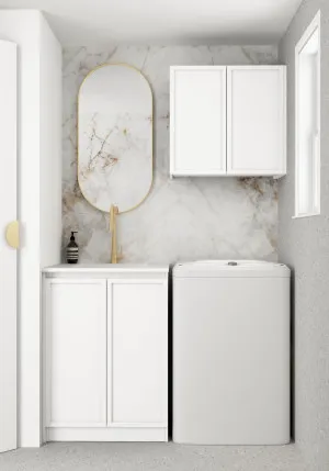 Wall and Base Cabinets Kit 650 Hampshire White with Natural Carrara Marble Top by Otti Australia, a Cabinetry for sale on Style Sourcebook