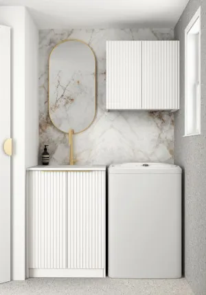 Wall and Base Cabinets Kit 650 Noosa White with Natural Carrara Marble Top by Otti Australia, a Cabinetry for sale on Style Sourcebook