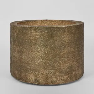 Harlow Hammered Aluminium Planter Antique Gold Large by Florabelle Living, a Plant Holders for sale on Style Sourcebook