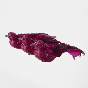 Calypso Clip on Bird Set of 3 Fuchsia by Florabelle Living, a Christmas for sale on Style Sourcebook