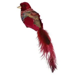 Leila Tapestry Clip on Bird Small Red by Florabelle Living, a Christmas for sale on Style Sourcebook