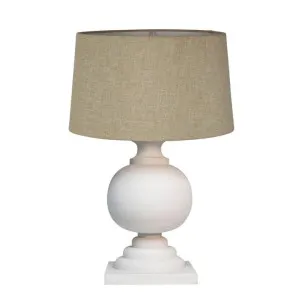 Coach - White - Turned Wood Ball Balustrade Table Lamp by Florabelle Living, a Table & Bedside Lamps for sale on Style Sourcebook