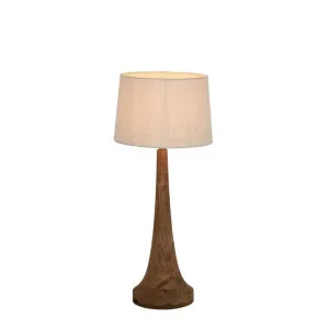 Lancia Small - Dark Natural - Turned Wood Slender Table Lamp by Florabelle Living, a Table & Bedside Lamps for sale on Style Sourcebook