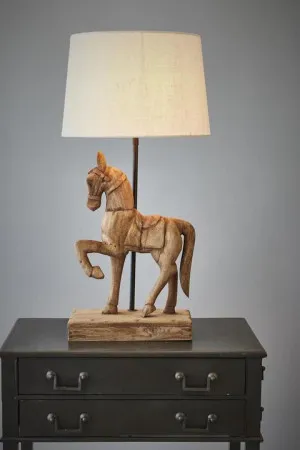 Clyde - Dark Natural - Large Wooden Horse Table Lamp by Florabelle Living, a Table & Bedside Lamps for sale on Style Sourcebook