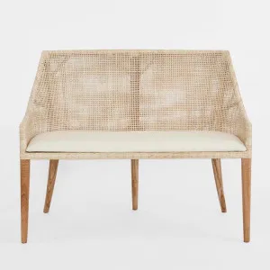 Charlotte Rattan Bench Seat Natural Whitewash by Florabelle Living, a Benches for sale on Style Sourcebook
