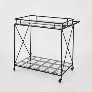 Sheffield Bar Cart Outdoor Iron & Glass by Florabelle Living, a Tables for sale on Style Sourcebook