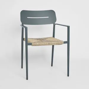 Casper Dining chair with Arms¬¨?Ä?Black & Natural Weave¬¨?Ä?Outdoor by Florabelle Living, a Dining Chairs for sale on Style Sourcebook