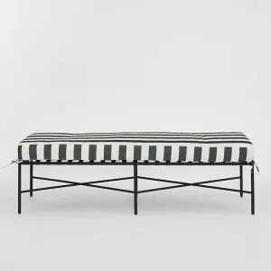 Sheffield Bench Outdoor Iron B/W Stripe Cushion by Florabelle Living, a Benches for sale on Style Sourcebook