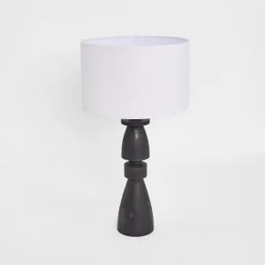 Magnus Wood Table Lamp Black Base with White Shade by Florabelle Living, a Table & Bedside Lamps for sale on Style Sourcebook