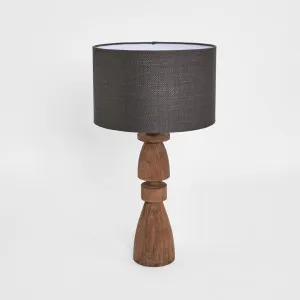 Magnus Wood Table Lamp Saddle Base with Black Shade by Florabelle Living, a Table & Bedside Lamps for sale on Style Sourcebook